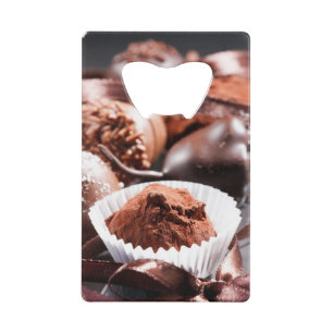 Chocolate truffles wallet bottle opener