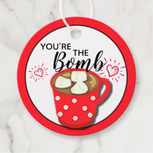 Chocolate Valentine You're the Bomb   Cocoa Bomb Favour Tags