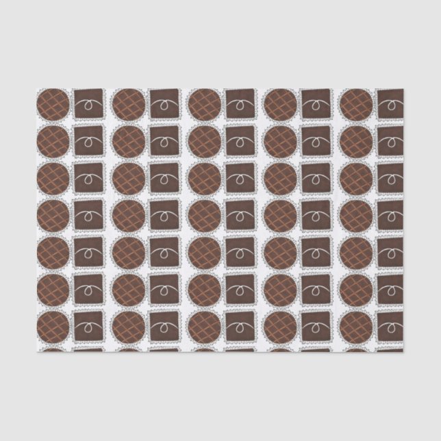Chocolate Valentine's Day Candy Chocoholic Tissue Paper (Front)