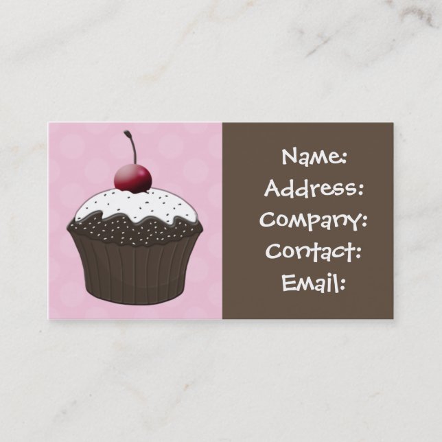 chocolate vanilla cupcake business Cards (Front)