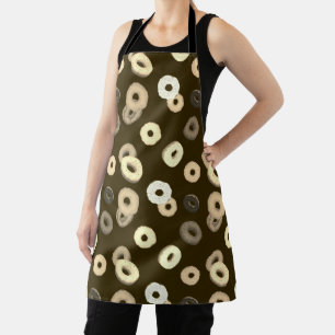 Chocolate vanilla donuts elegant pattern brown apron