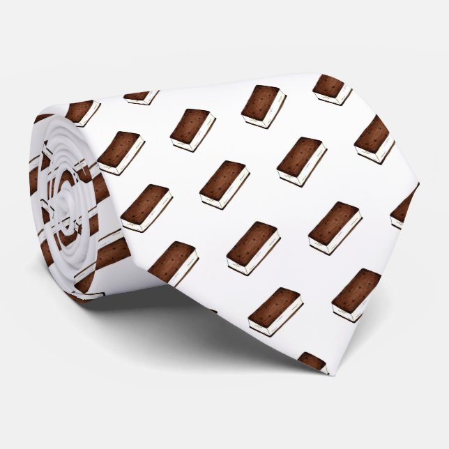 Chocolate Vanilla Ice Cream Sandwich Foodie Tie (Rolled)