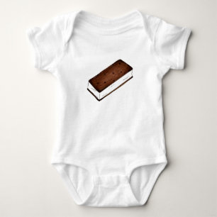 Chocolate Vanilla Ice Cream Sandwich Junk Food Baby Bodysuit