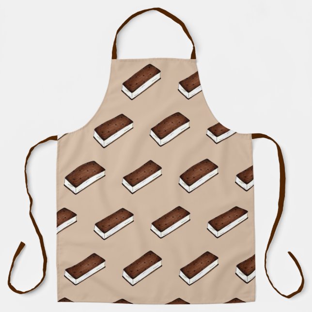 Chocolate Vanilla Ice Cream Sandwich Sandwiches Apron (Front)