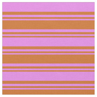 Chocolate & Violet Coloured Lined Pattern Fabric