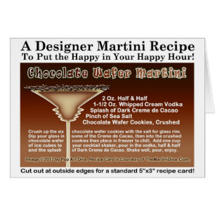 Chocolate Wafer Martini Recipe Greeting Note Card