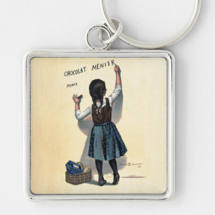 Chocolate Wall Writing Vintage Keychain