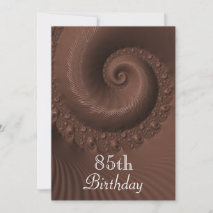 Chocolate Waves And Swirls 85th Birthday Invitation