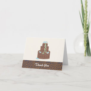 Chocolate  Wedding Cake Thank You Card