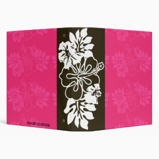Chocolate & White Hibiscus Hawaiian Flower Binder