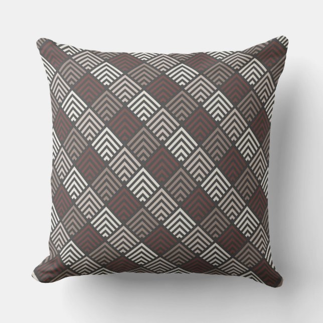 Chocolate/ White Tiled Pattern Pillow (Front)
