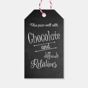 Chocolate & Wine Bottle Wine Tasting Dinner Party Gift Tags