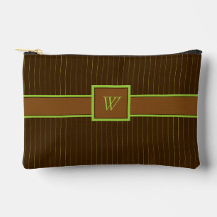 Chocolate with Lime Pinstripes Accessory Pouch
