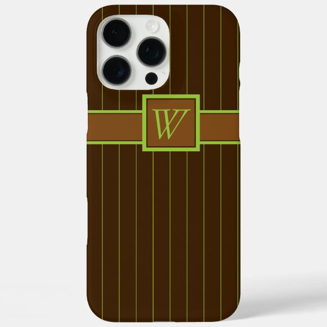 Chocolate with Lime Pinstripes Case-Mate Case (Back)
