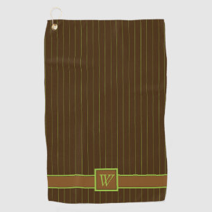 Chocolate with Lime Pinstripes Golf Towel