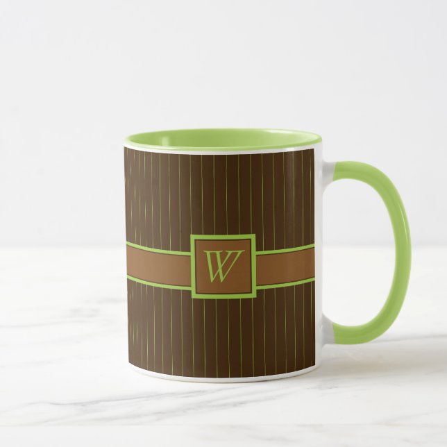 Chocolate with Lime Pinstripes Mug (Right)