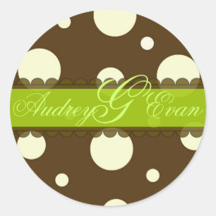 Chocolate with vanilla polka dots stickers