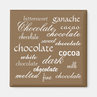 Chocolate Word Collage Magnet