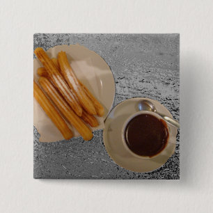 Chocolate y Churros 2 Inch Square Button