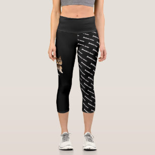 Chocolate Yorkie & Dog's Name And Breed Capri Leggings