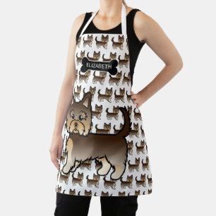 Chocolate Yorkshire Terrier Cute Dogs & Name Apron