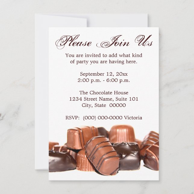 Chocolates Invitations (Front)