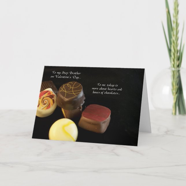 Chocolates Stepbrother Valentine's Day Card (Front)