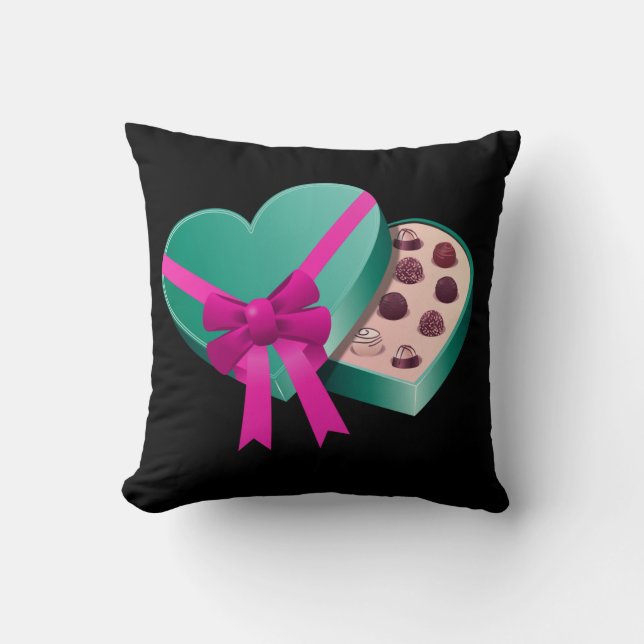 Chocolates throw pillow. throw pillow (Front)
