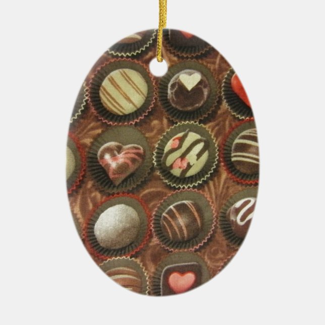 Chocolates & Truffles Ceramic Ornament (Front)
