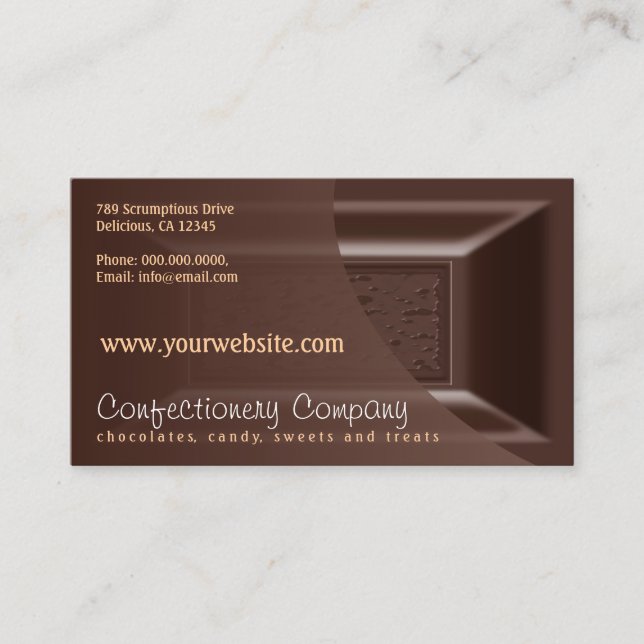 Chocolatier Cartes de visite Creamy Dark Chocolate (Devant)