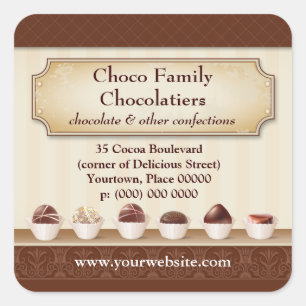 Chocolatier Display Counter Promotional Square Sticker