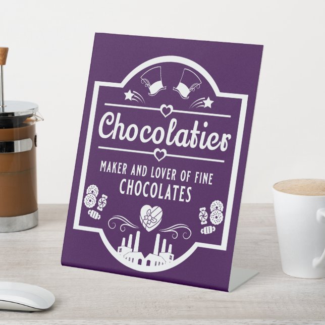 Chocolatier Maker Pedestal Sign (In SItu)