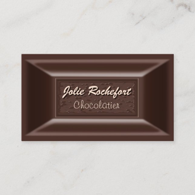 Chocolatier noir crémeux Cartes de visite (Devant)
