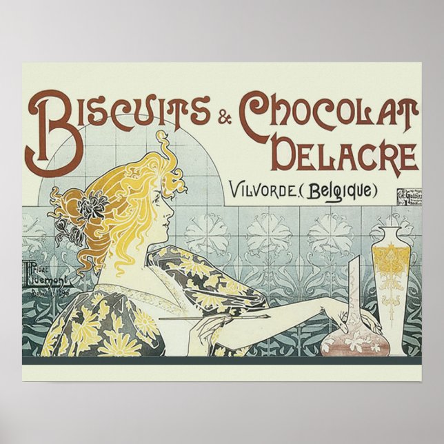 Chocoloate Art Nouveau Woman Poster (Front)