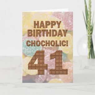 Chocololic 41st Birthday card