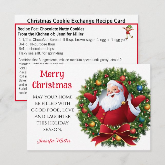 ChocoNut Cookie Exchange Recipe Sharing Christmas (Front/Back)