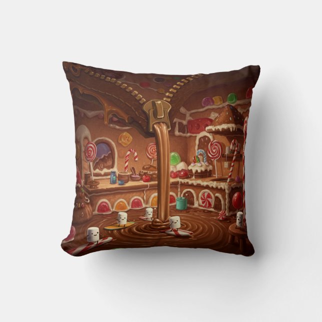 ChocoSnap Throw Pillow (Front)