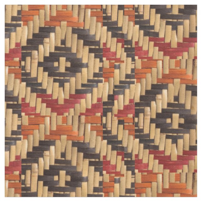 Choctaw Rivercane Basket Design Fabric (Close Up)
