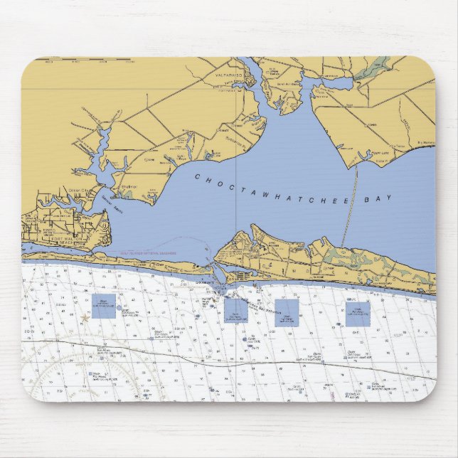 Choctawhatchee Bay, FL Nautical Chart Mouse Pad (Front)