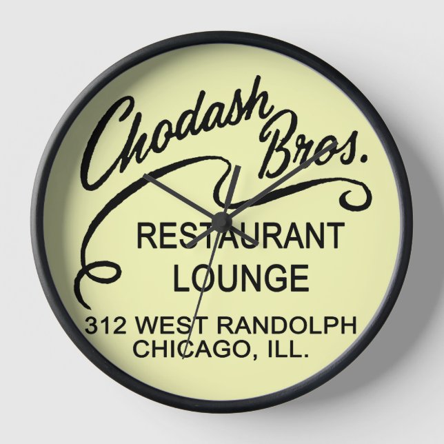 Chodash Bros. Restaurant, Chicago, Illinois Clock (Front)