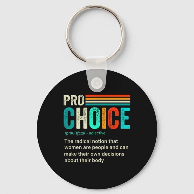 Choice Definition Feminist Women's Rights Retro Vi Keychain (Front)