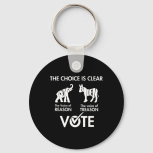 Choice Is Clear The Voice Reason Vote Trump Biden Keychain