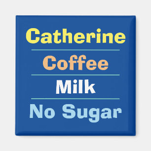 Choice of Drink, Milk & Sugar Preference on a Magnet