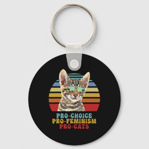 Choice Pro Feminism Pro Cats Women's Rights Femini Keychain