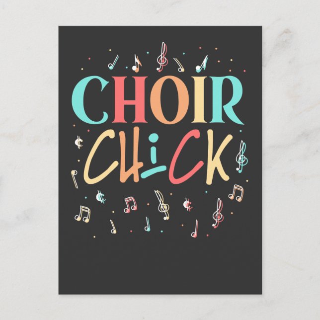 Choir Chick Girl Singing Karaoke Lover Musician Postcard (Front)