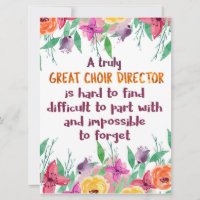 Choir Director Chorus teacher Appreciation Gift