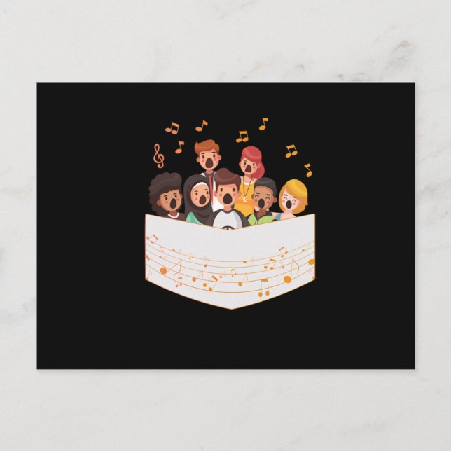 Choir Group Singing Chorus Choral Music Clef Gift Postcard (Front)