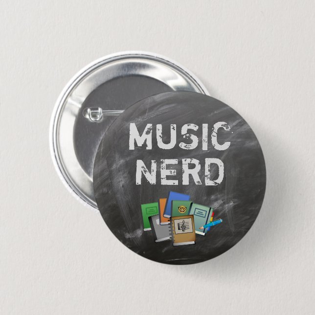 Choir humor gifts - Music Nerd - 2 Inch Round Button (Front & Back)