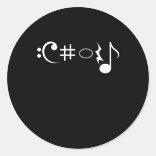 Choir Music Notes Singer Singing Musician Gift Classic Round Sticker