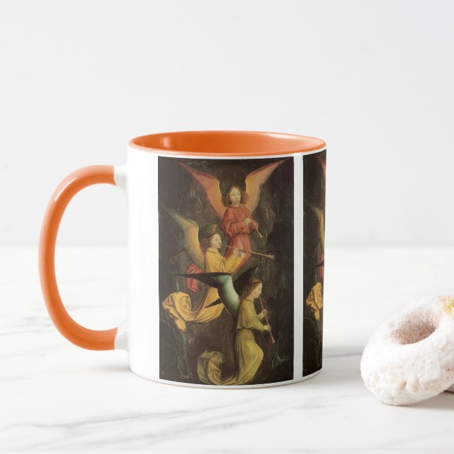 Choir of Angels by Simon Marmion, Renaissance Art Mug (With Donut)